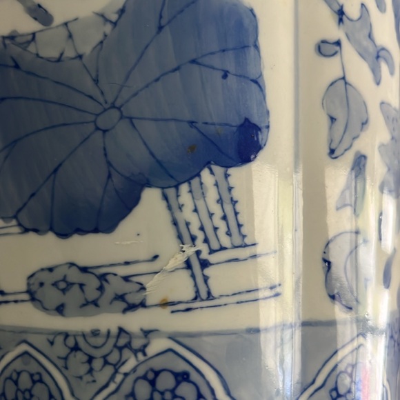 •VINTAGE MIDCENTURY CHINOISERIE CHIC PALM BEACH XL VASE• - Picture 9 of 13